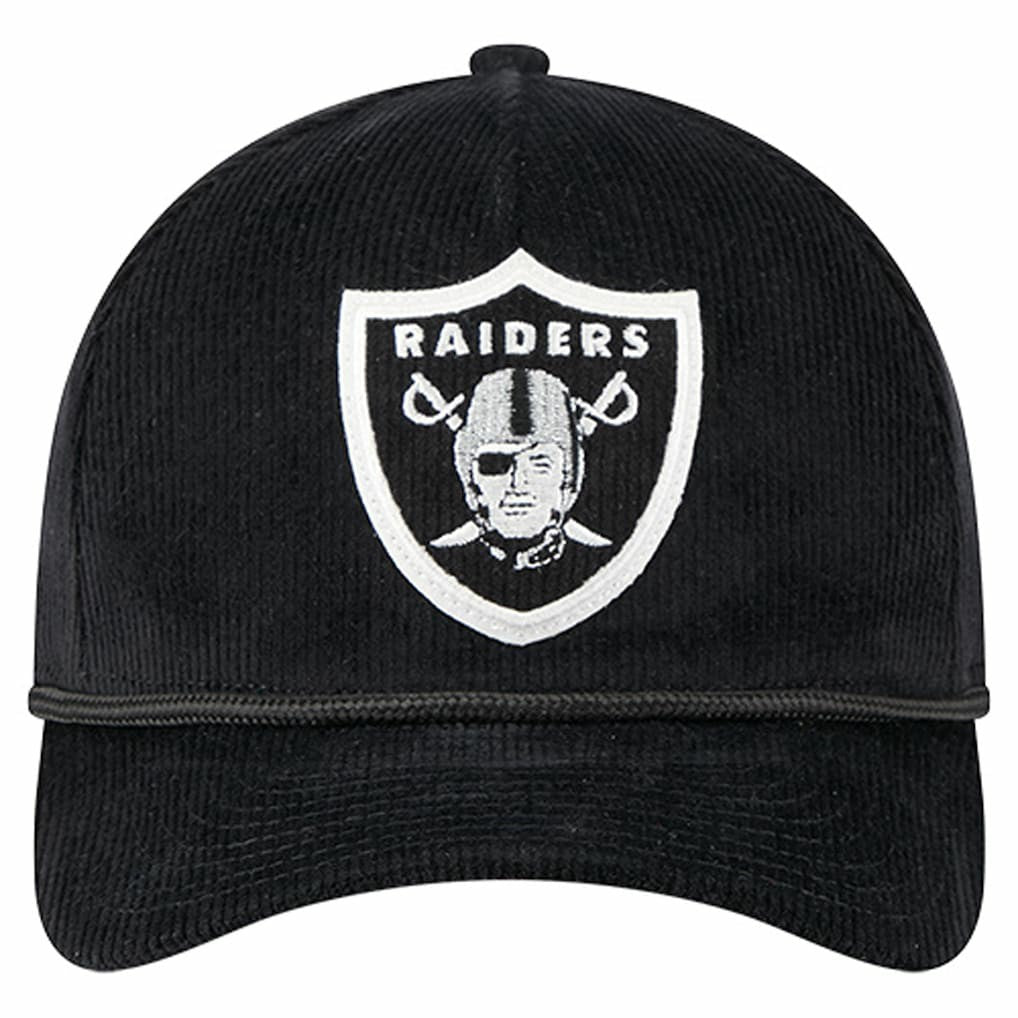 Las Vegas Raiders New Era Cord Corduroy 9FORTY A-Frame Adjustable Hat Black | NFL