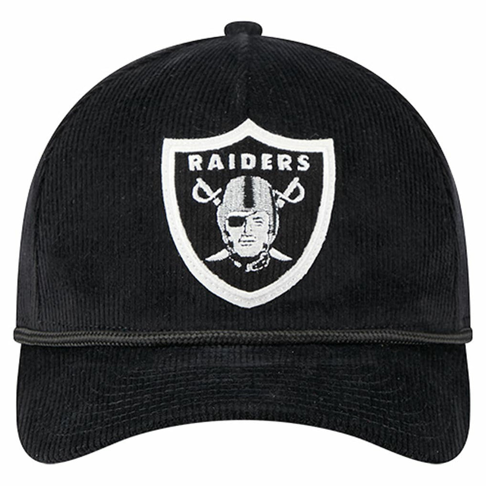 Las Vegas Raiders New Era Cord Corduroy 9FORTY A-Frame Adjustable Hat Black | NFL