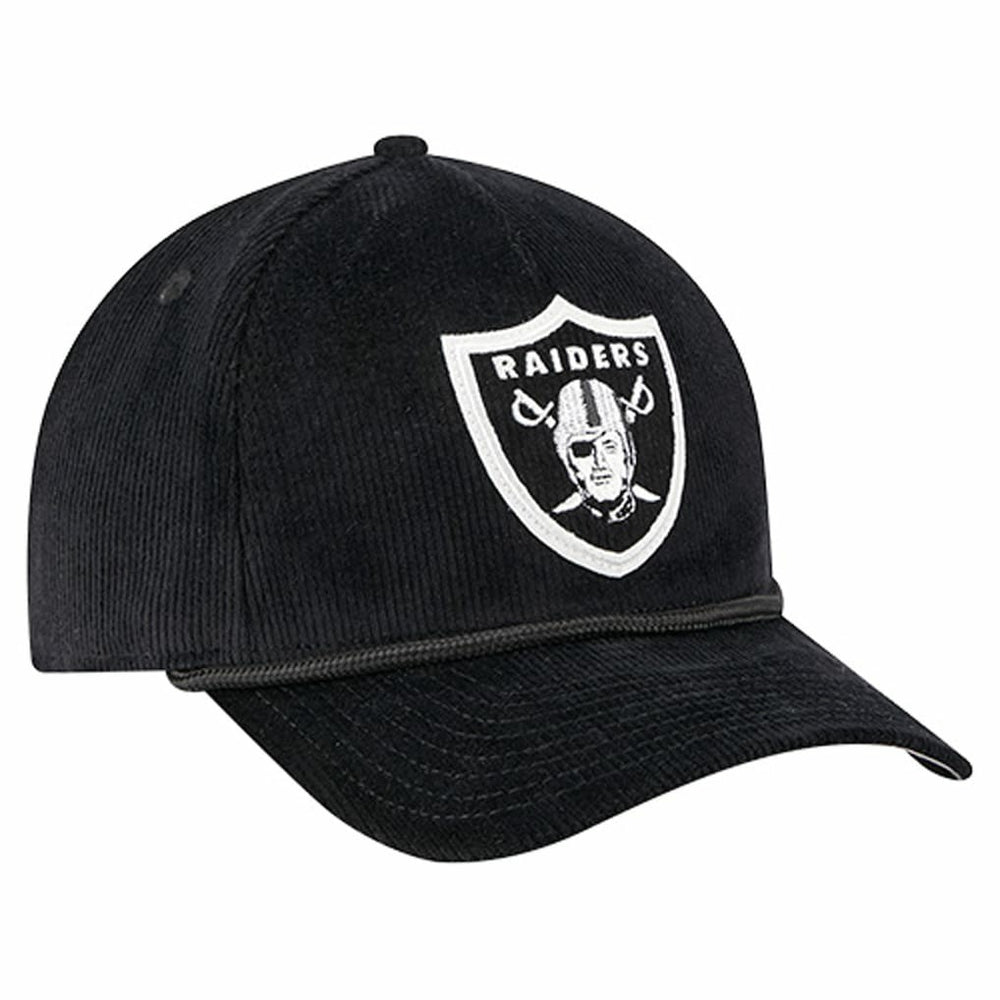 Las Vegas Raiders New Era Cord Corduroy 9FORTY A-Frame Adjustable Hat Black | NFL