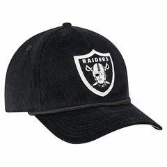 Las Vegas Raiders New Era Cord Corduroy 9FORTY A-Frame Adjustable Hat Black | NFL