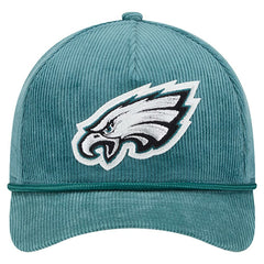 Philadelphia Eagles New Era Cord Corduroy 9FORTY A-Frame Adjustable Hat Midnight Green | NFL