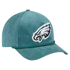 Philadelphia Eagles New Era Cord Corduroy 9FORTY A-Frame Adjustable Hat Midnight Green | NFL