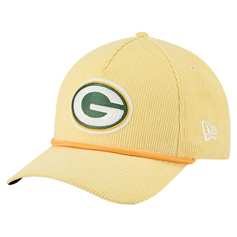 Green Bay Packers New Era Cord Corduroy 9FORTY A-Frame Adjustable Hat Gold | NFL