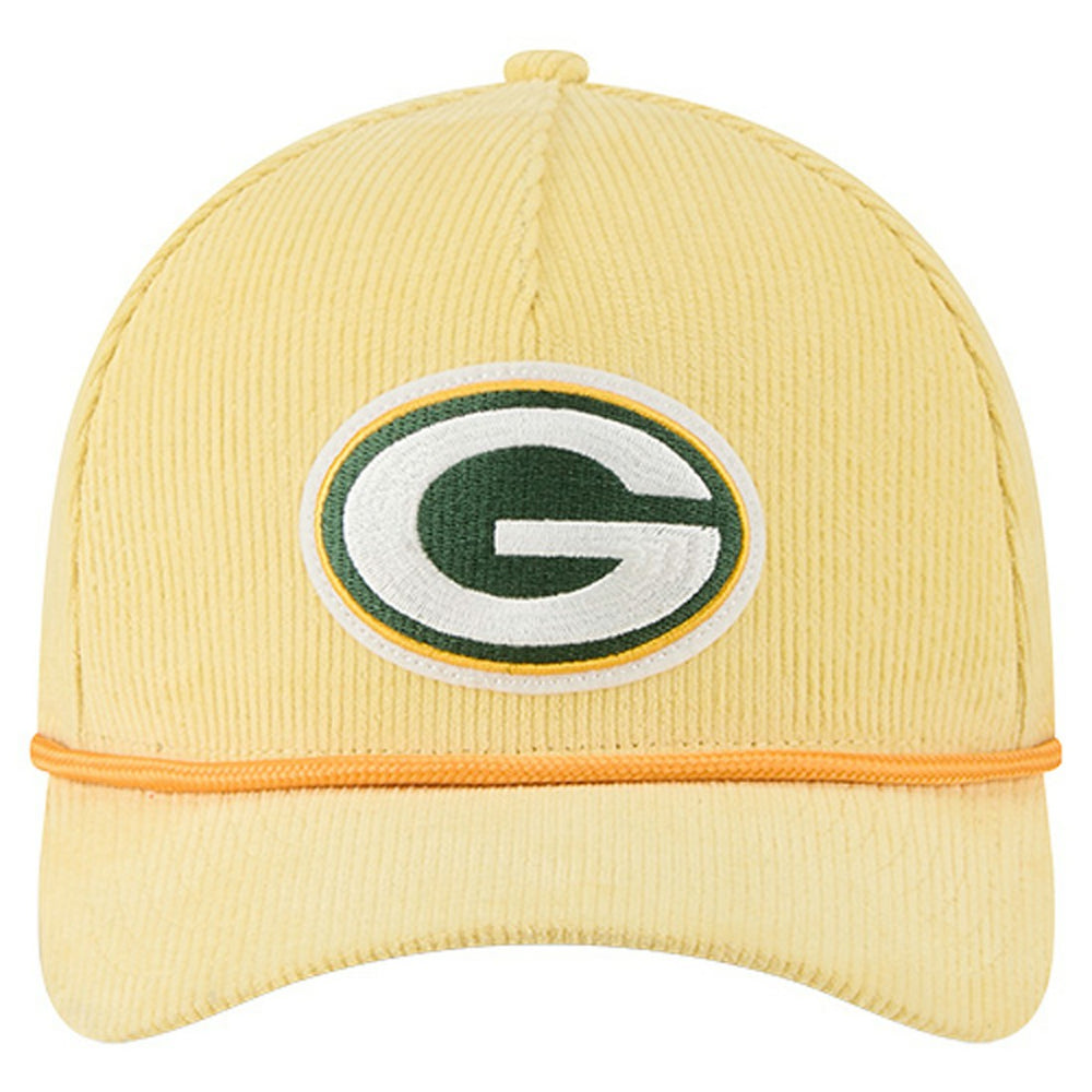 Green Bay Packers New Era Cord Corduroy 9FORTY A-Frame Adjustable Hat Gold | NFL