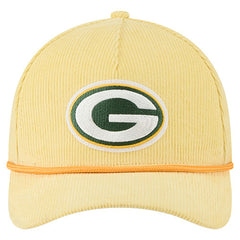 Green Bay Packers New Era Cord Corduroy 9FORTY A-Frame Adjustable Hat Gold | NFL