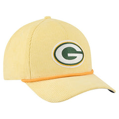 Green Bay Packers New Era Cord Corduroy 9FORTY A-Frame Adjustable Hat Gold | NFL