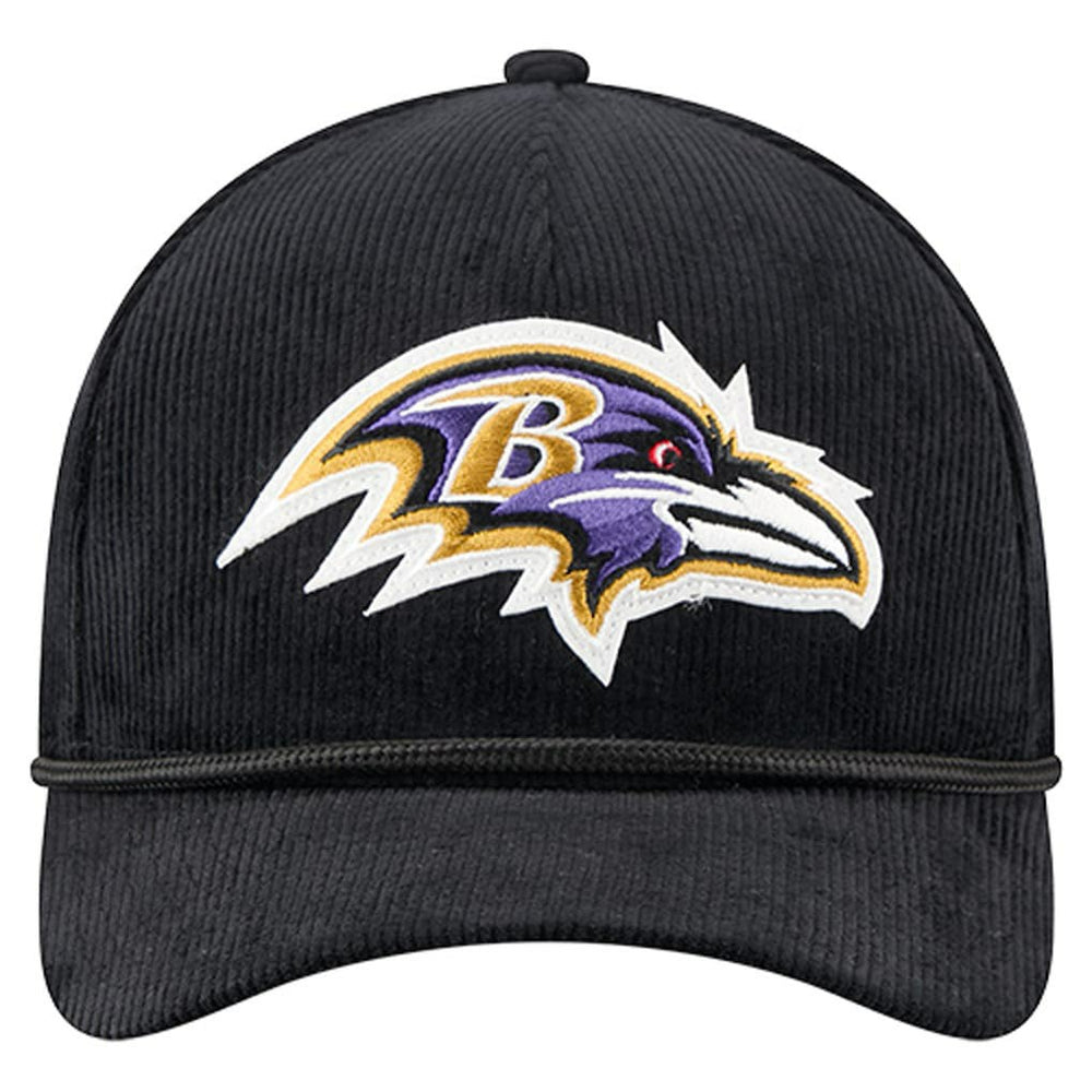Baltimore Ravens New Era Cord Corduroy 9FORTY A-Frame Adjustable Hat Black | NFL