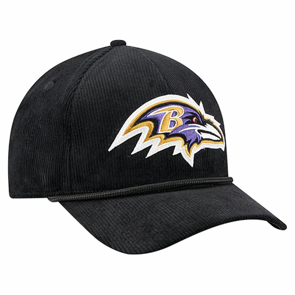 Baltimore Ravens New Era Cord Corduroy 9FORTY A-Frame Adjustable Hat Black | NFL