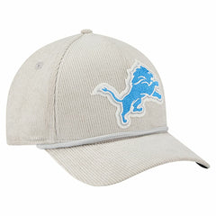 Detroit Lions New Era Cord Corduroy 9FORTY A-Frame Adjustable Hat Silver | NFL