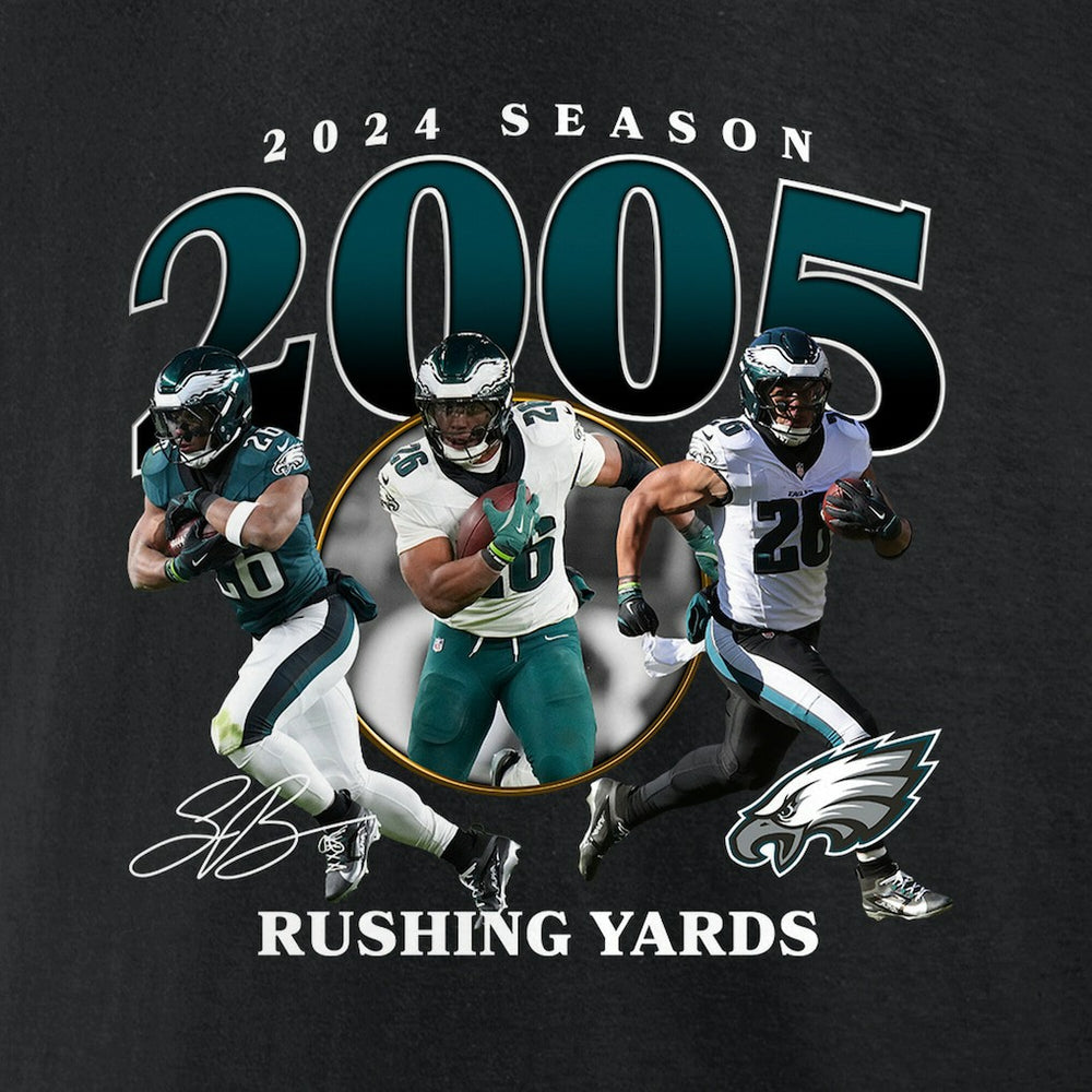 Saquon Barkley Philadelphia Eagles 2000 Yards T-Shirt Black | NFL