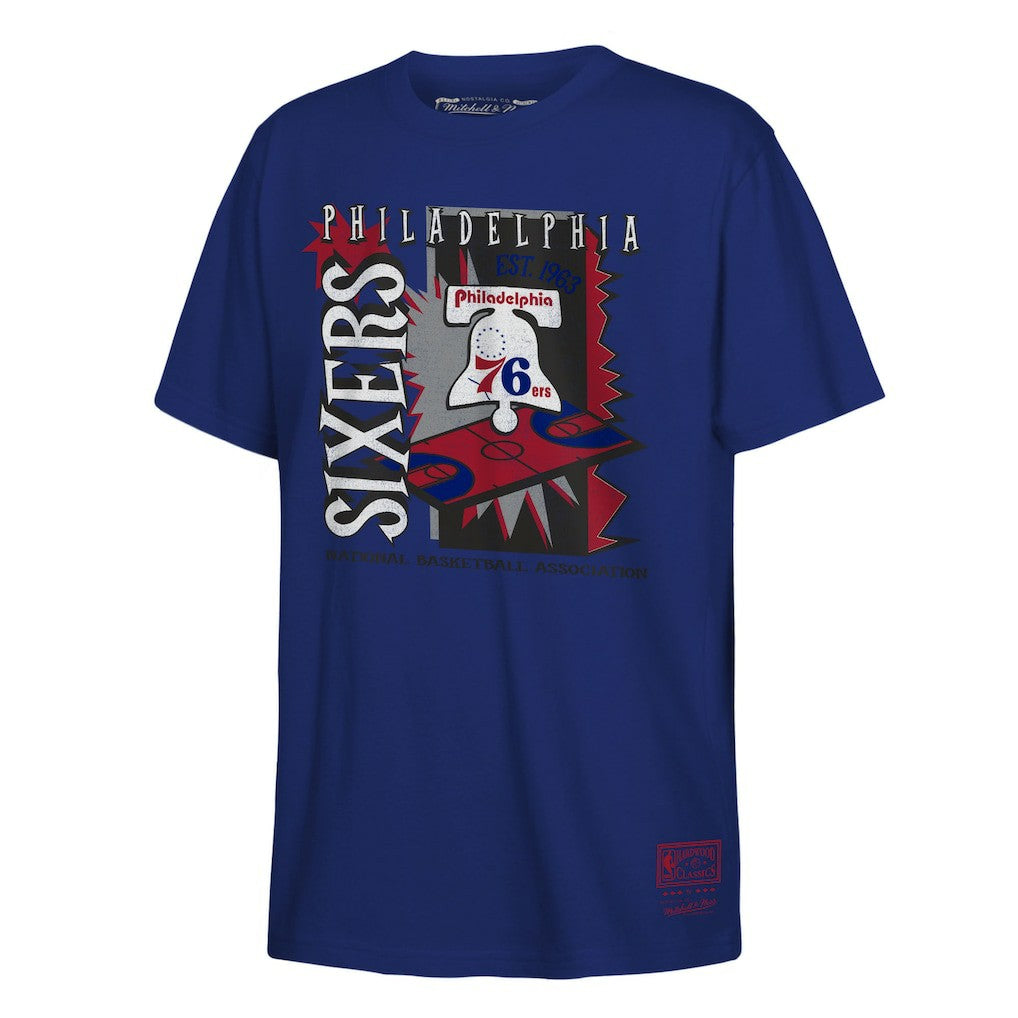 Philadelphia 76ers Youth Retro '90s Poster T-Shirt Royal - NBA