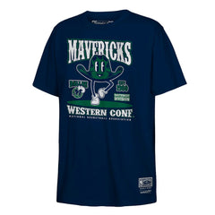 Dallas Mavericks Youth Retro Mascot Script T-Shirt Navy - NBA