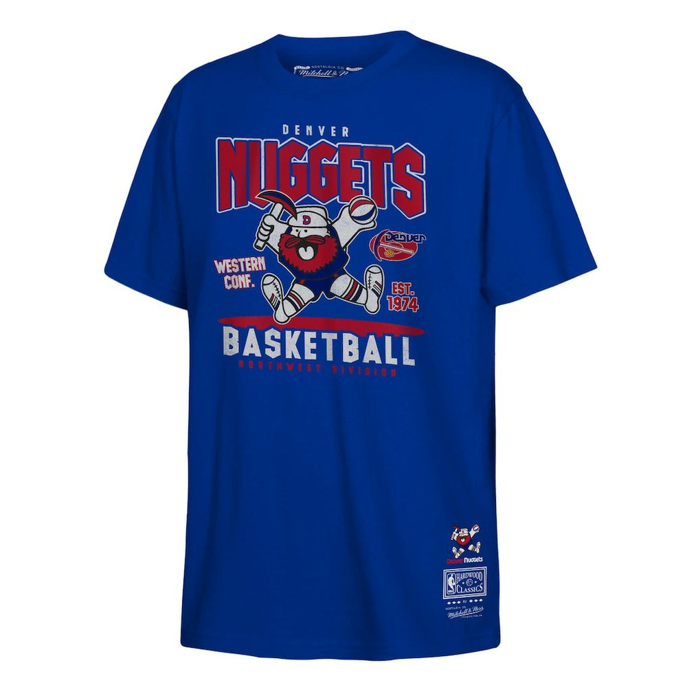 Denver Nuggets Youth Retro Mascot Script T-Shirt Royal - NBA