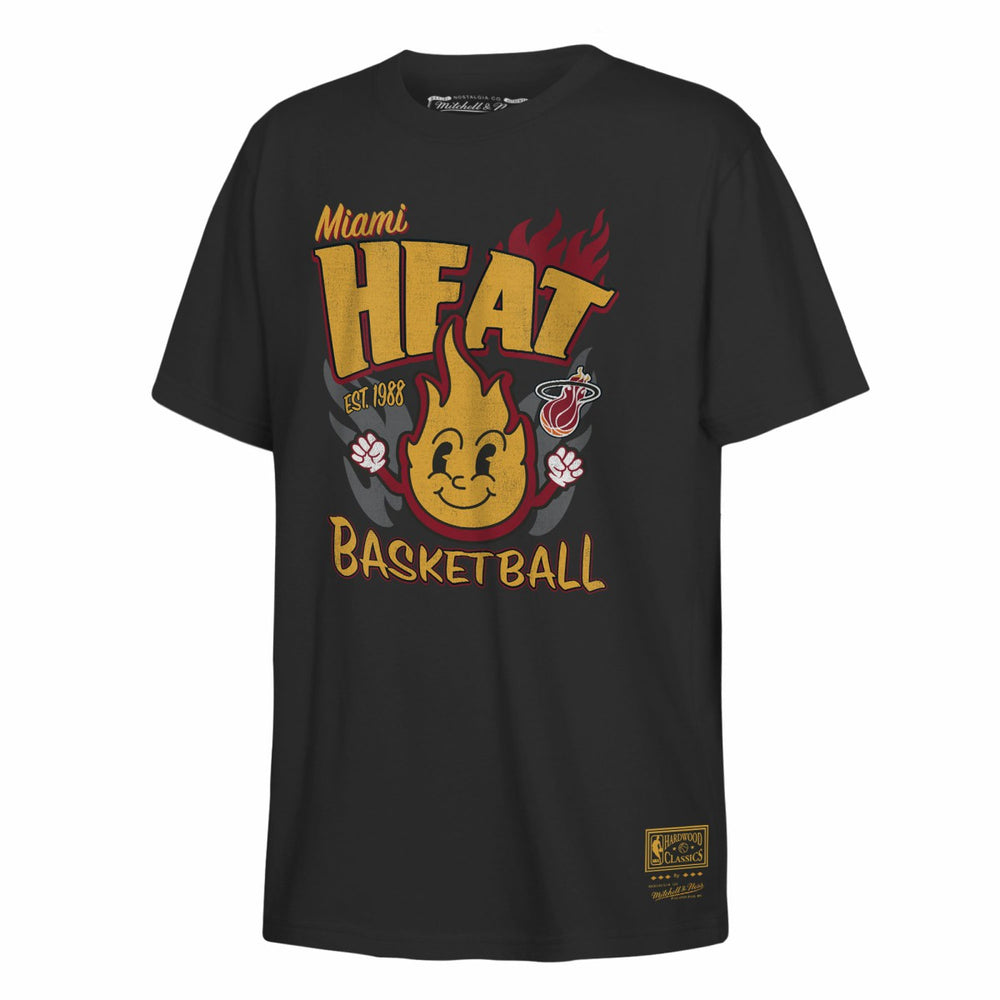 Miami Heat Youth Retro Mascot Script T-Shirt Black - NBA