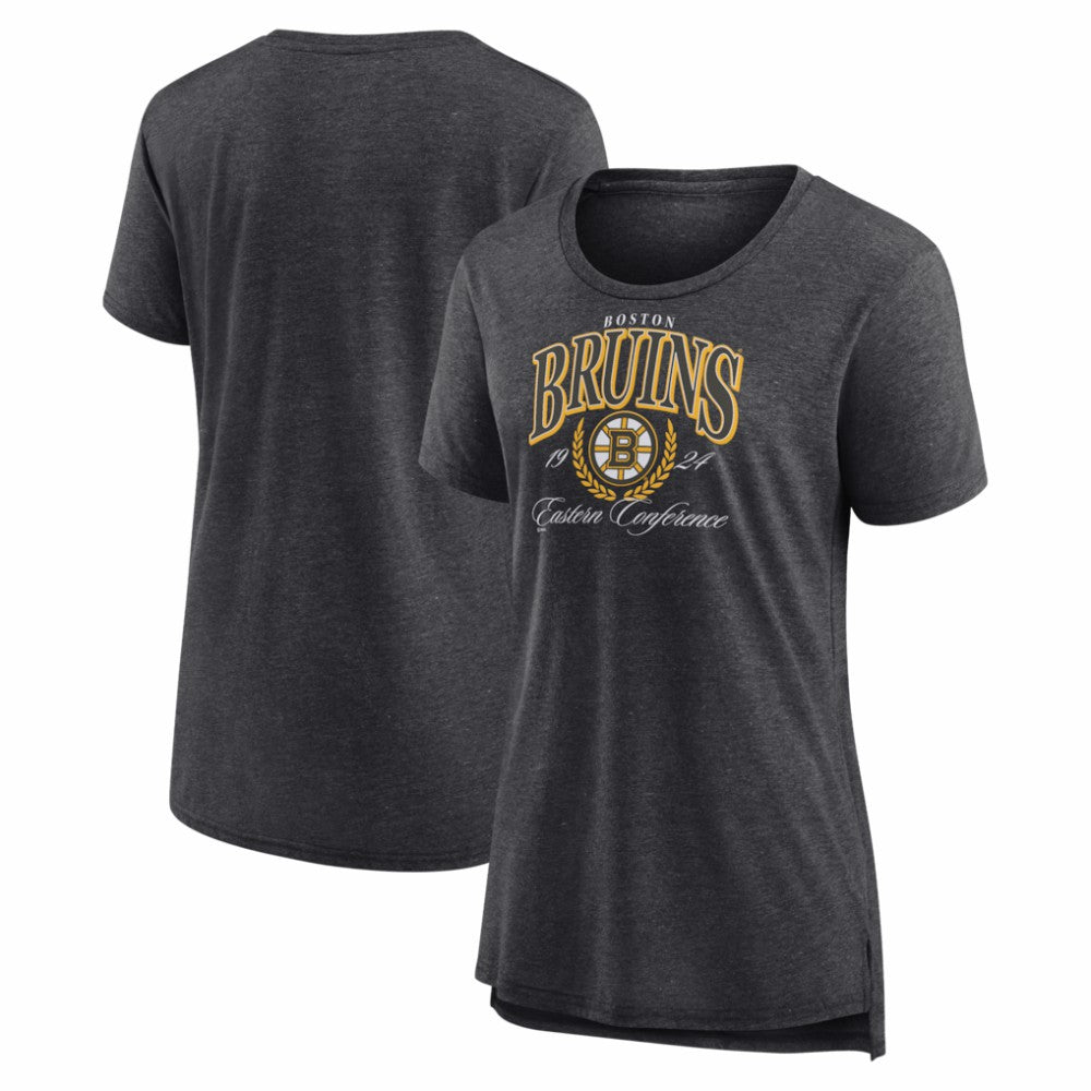 Boston Bruins Women's Reign Supreme Tri-Blend T-Shirt - Gray - NHL