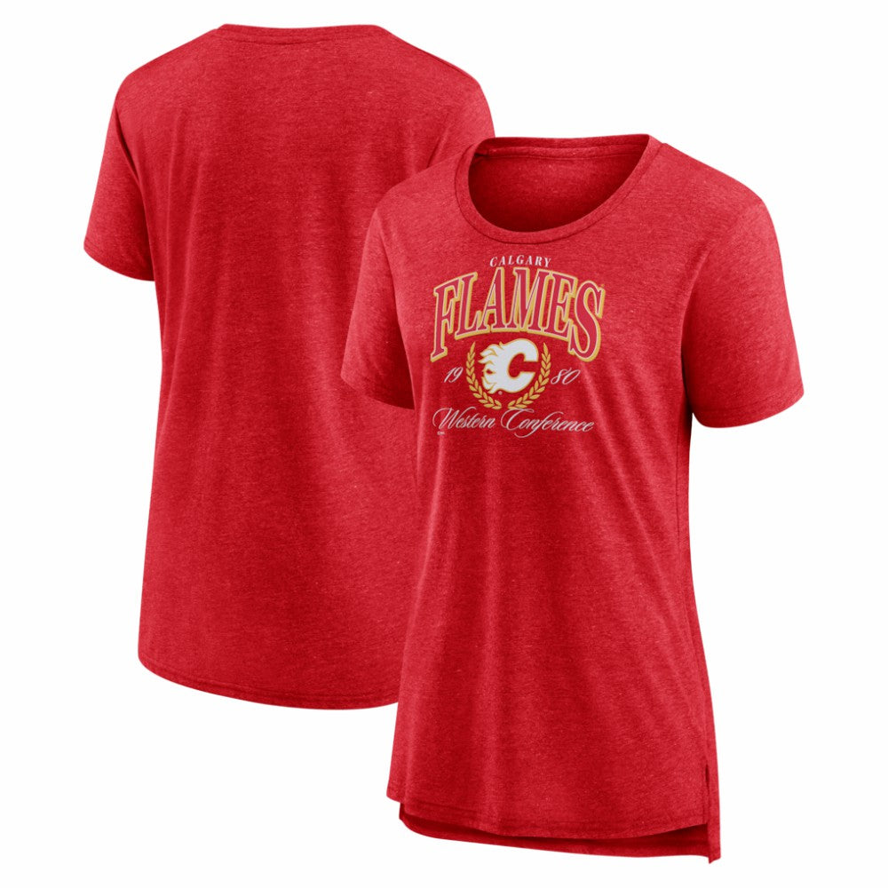 Calgary Flames Women's Reign Supreme Tri-Blend T-Shirt - Red - NHL