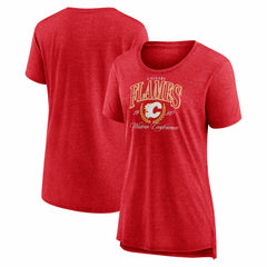 Calgary Flames Women's Reign Supreme Tri-Blend T-Shirt - Red - NHL