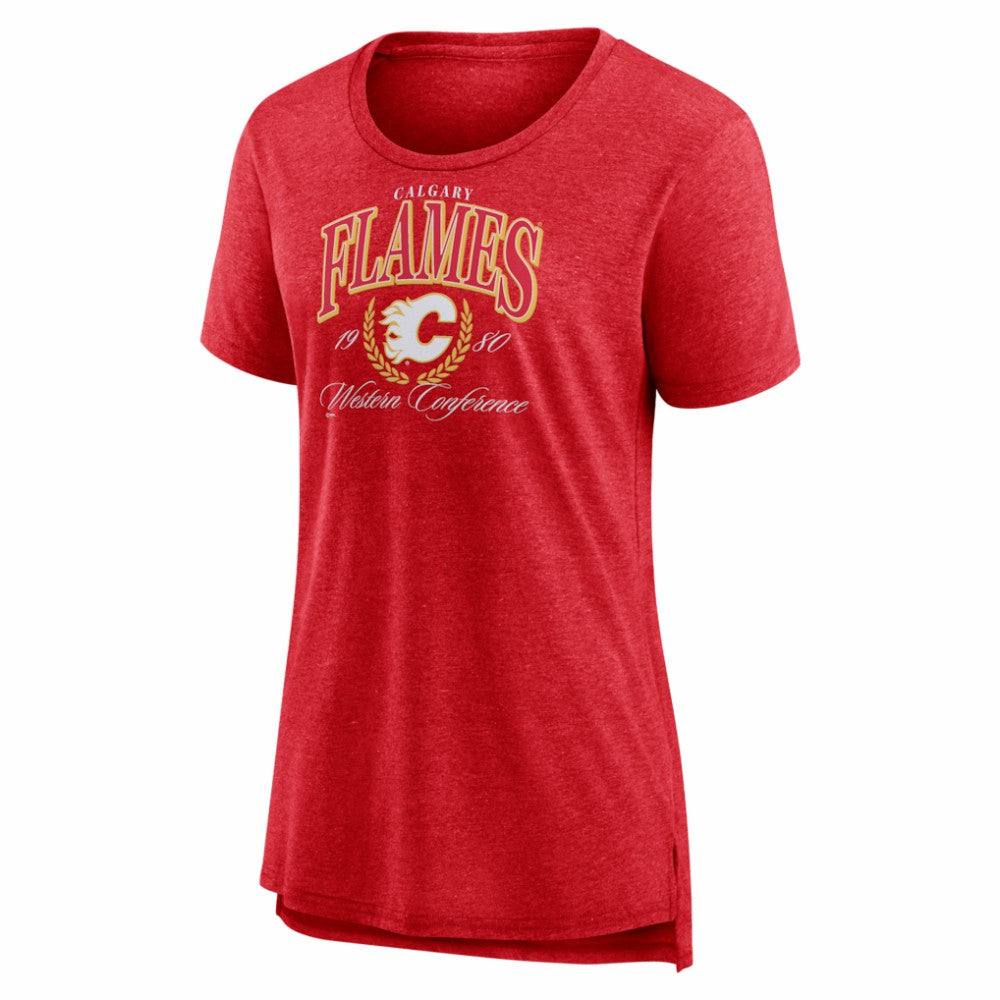 Calgary Flames Women's Reign Supreme Tri-Blend T-Shirt - Red - NHL