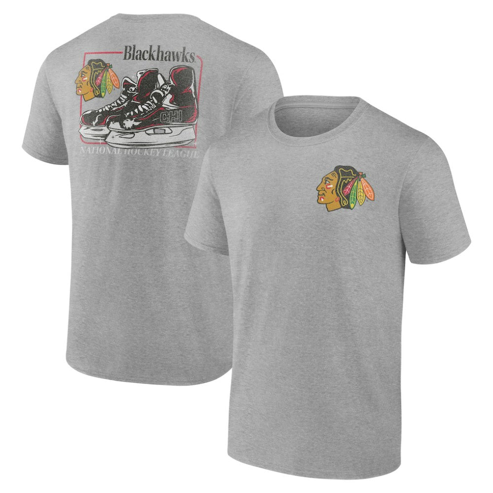 Chicago Blackhawks Glory Skates T-Shirt - Heather Gray - NHL