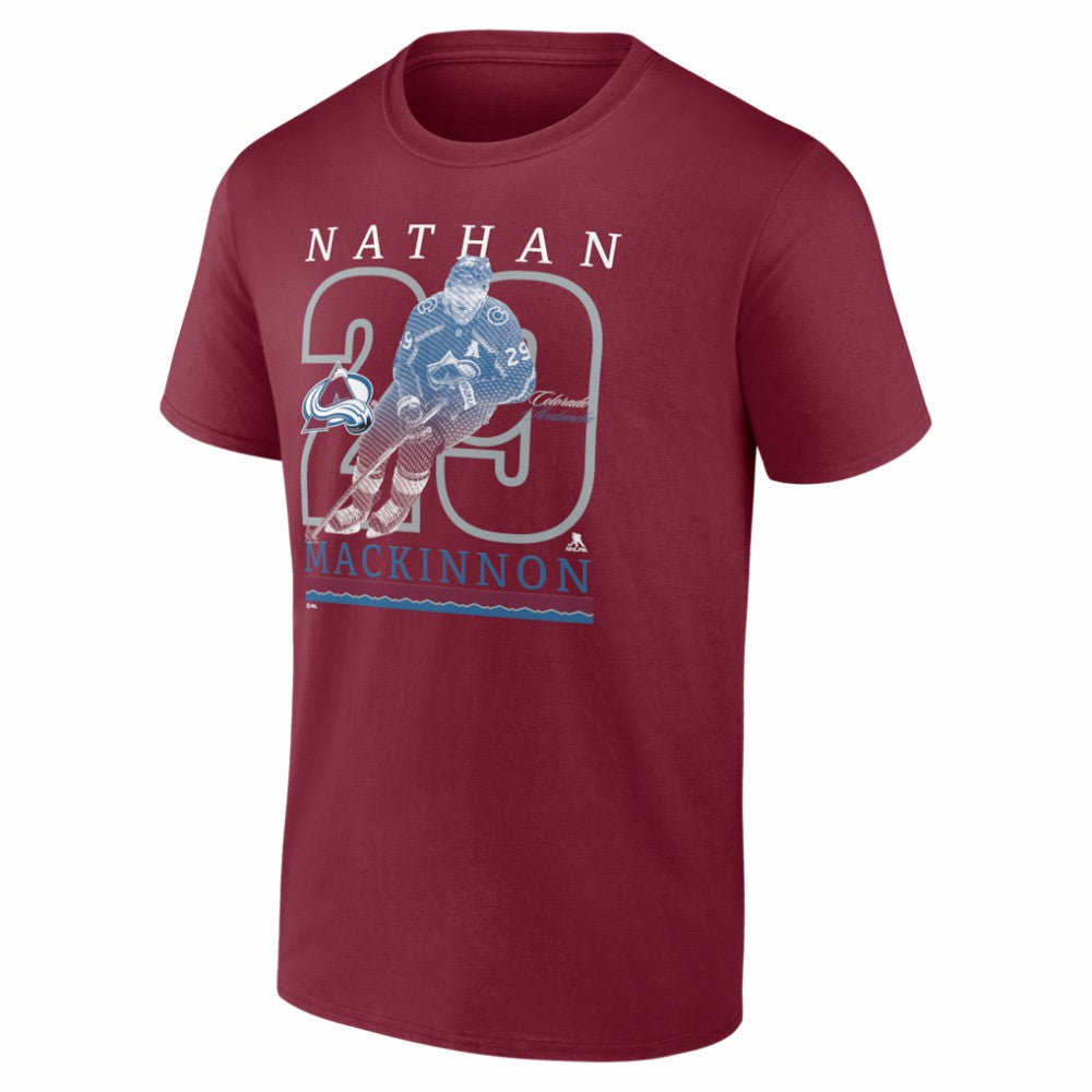 Nathan MacKinnon Colorado Avalanche Player Show T-Shirt - Burgundy - NHL