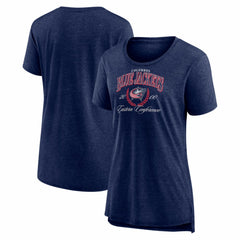 Columbus Blue Jackets Women's Reign Supreme Tri-Blend T-Shirt - Navy - NHL