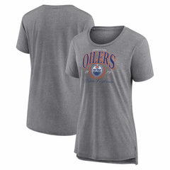 Edmonton Oilers Women's Reign Supreme Tri-Blend T-Shirt - Gray - NHL