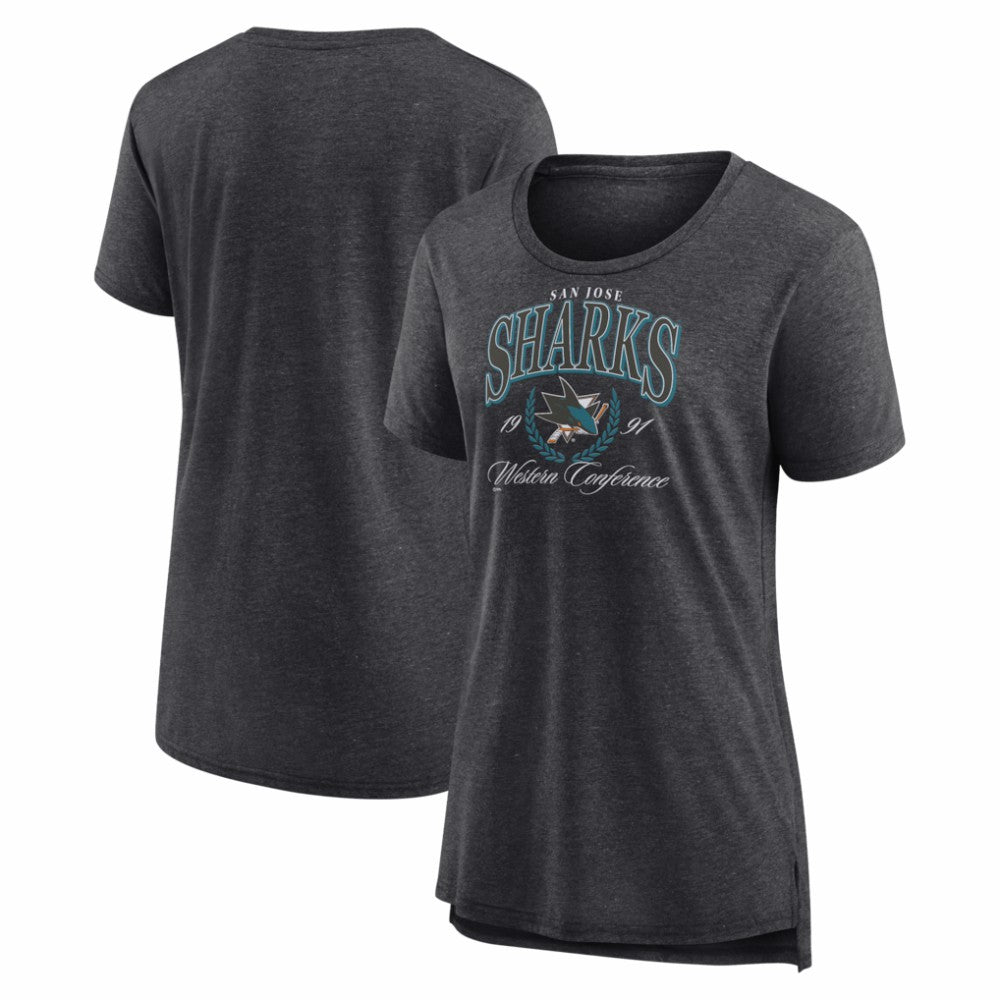 San Jose Sharks Women's Reign Supreme Tri-Blend T-Shirt - Gray - NHL