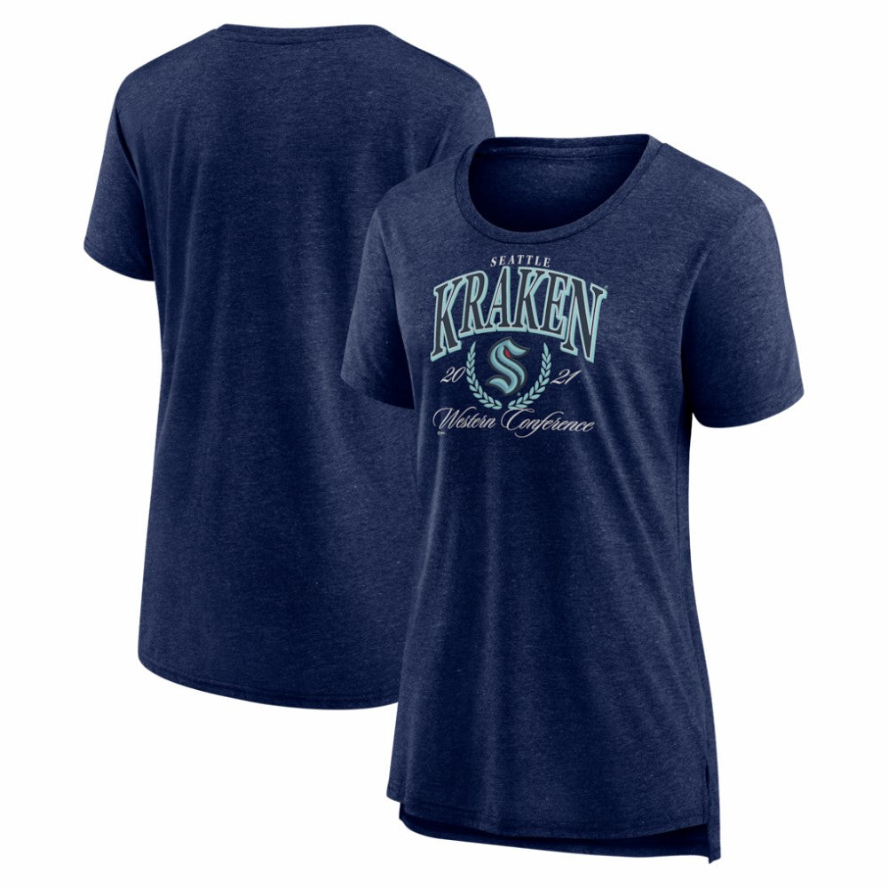Seattle Kraken Women's Reign Supreme Tri-Blend T-Shirt - Deep Sea Blue - NHL