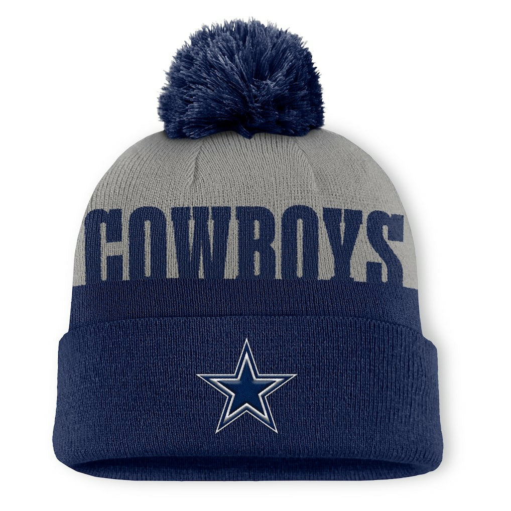 Dallas Cowboys Punter Cuffed Knit Hat with Pom Navy | Fanatics