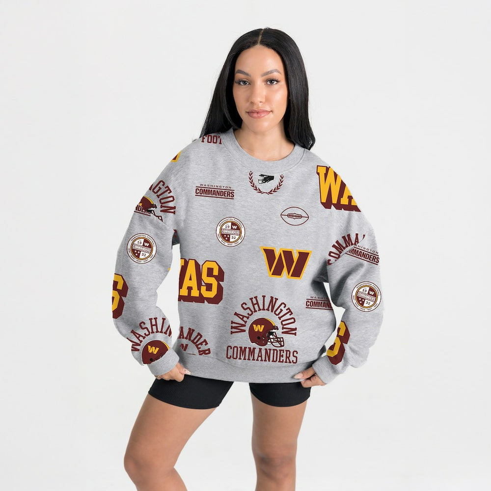 Washington Commanders Gameday Couture Women's Always On Repeat Fleece Sweatshirt Heather Gray | NFL