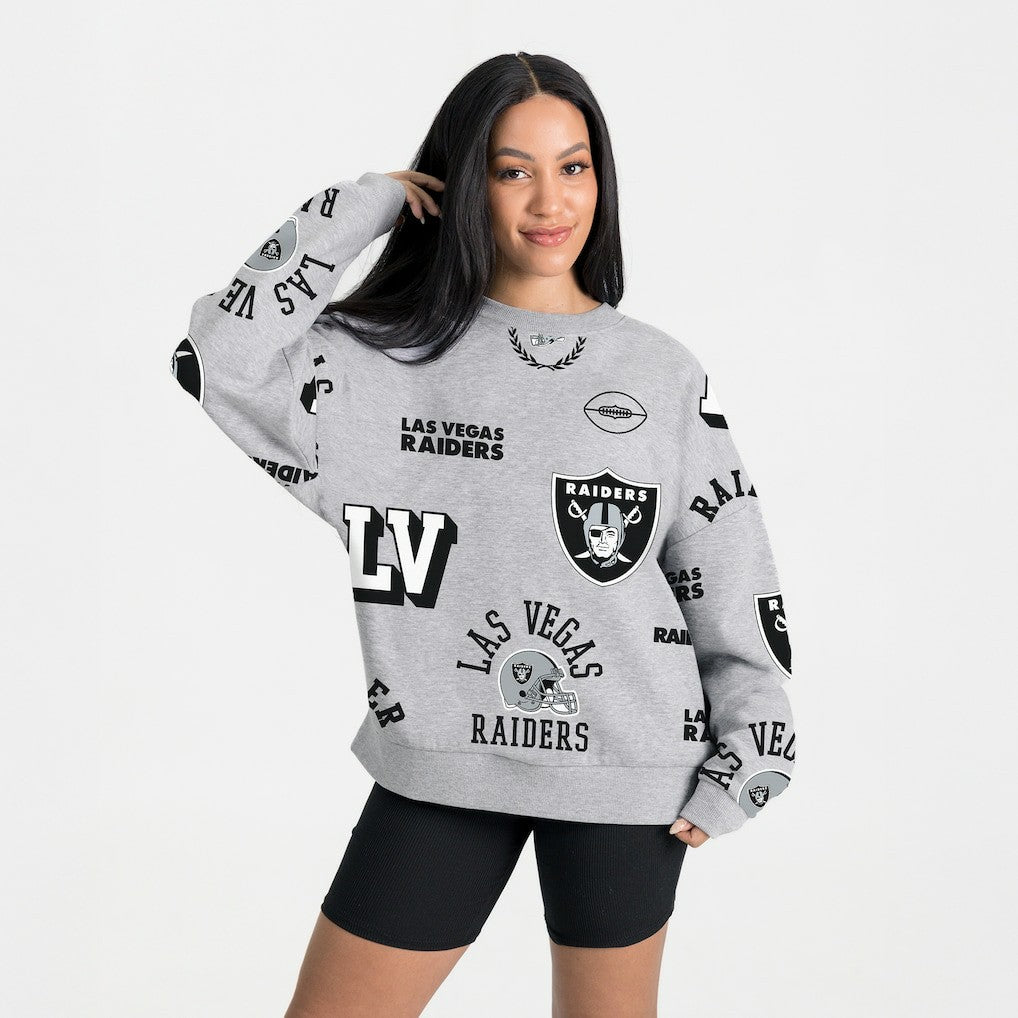 Las Vegas Raiders Gameday Couture Women's Always On Repeat Fleece Sweatshirt Heather Gray | NFL