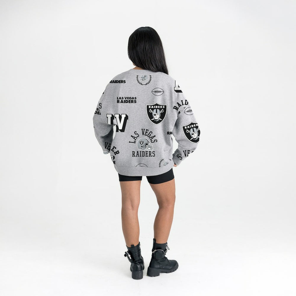 Las Vegas Raiders Gameday Couture Women's Always On Repeat Fleece Sweatshirt Heather Gray | NFL