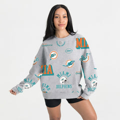 Miami Dolphins Gameday Couture Women's Always On Repeat Fleece Sweatshirt Heather Gray | NFL