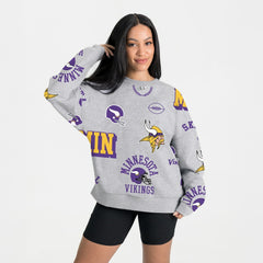 Minnesota Vikings Gameday Couture Women's Always On Repeat Fleece Sweatshirt Heather Gray | NFL