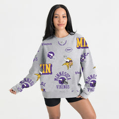 Minnesota Vikings Gameday Couture Women's Always On Repeat Fleece Sweatshirt Heather Gray | NFL