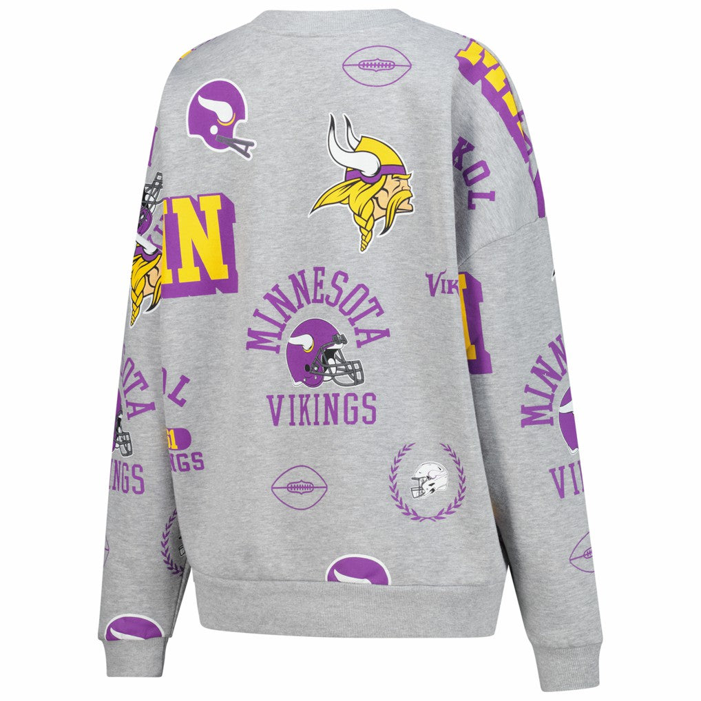 Minnesota Vikings Gameday Couture Women's Always On Repeat Fleece Sweatshirt Heather Gray | NFL