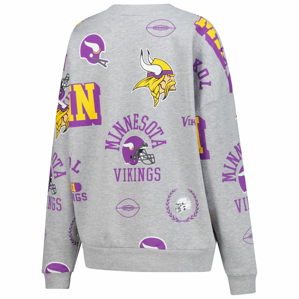 Minnesota Vikings Gameday Couture Women's Always On Repeat Fleece Sweatshirt Heather Gray | NFL