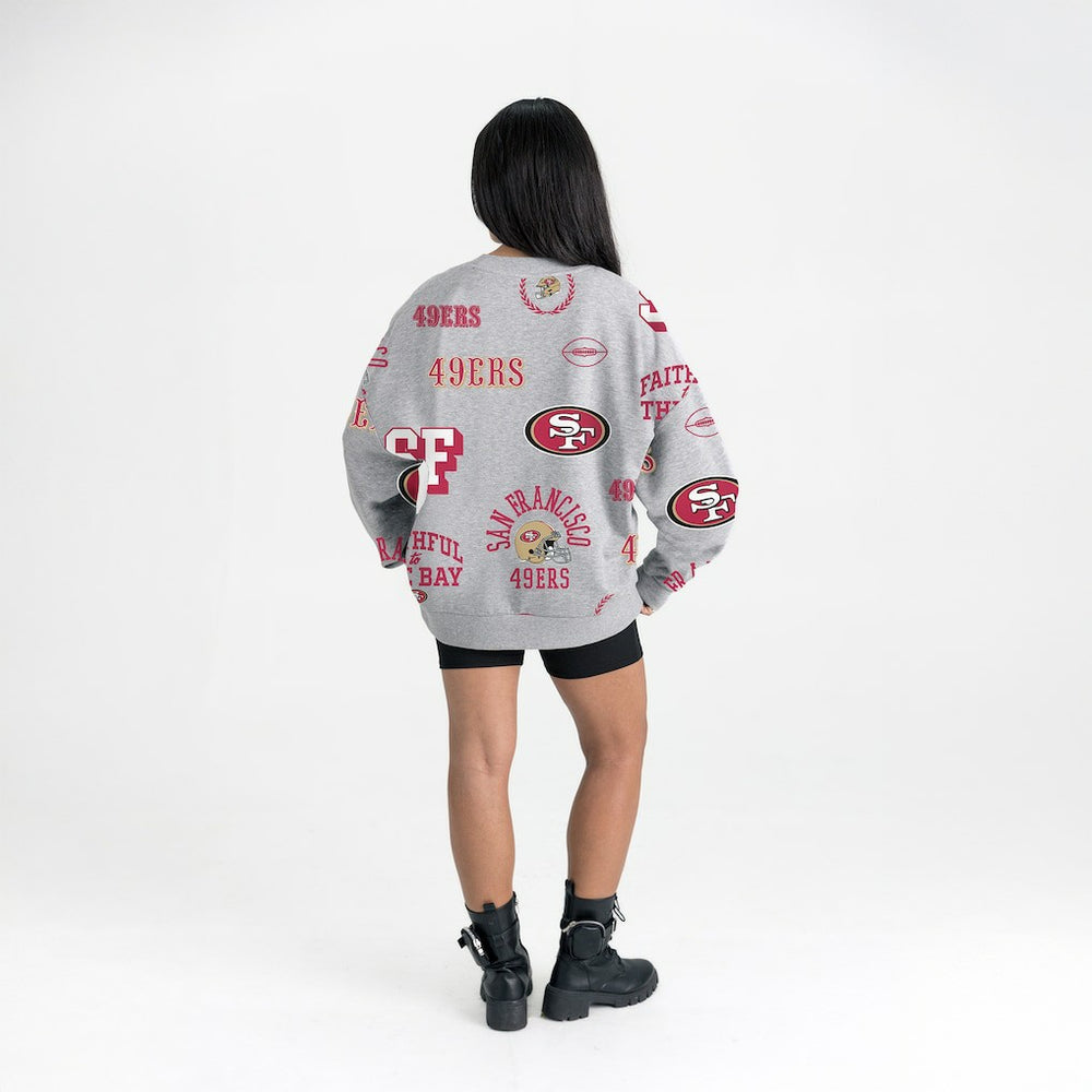 San Francisco 49ers Gameday Couture Women's Always On Repeat Fleece Sweatshirt Heather Gray | NFL