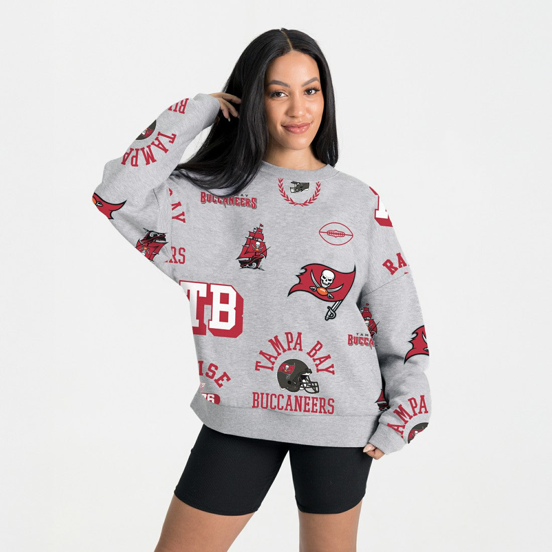 Tampa Bay Buccaneers Gameday Couture Women's Always On Repeat Fleece Sweatshirt Heather Gray | NFL