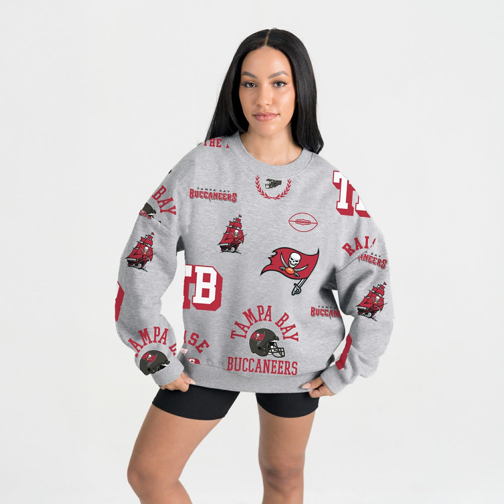 Tampa Bay Buccaneers Gameday Couture Women's Always On Repeat Fleece Sweatshirt Heather Gray | NFL