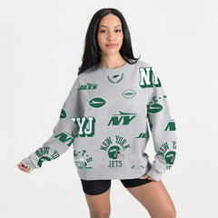 New York Jets Gameday Couture Women's Always On Repeat Fleece Sweatshirt Heather Gray | NFL