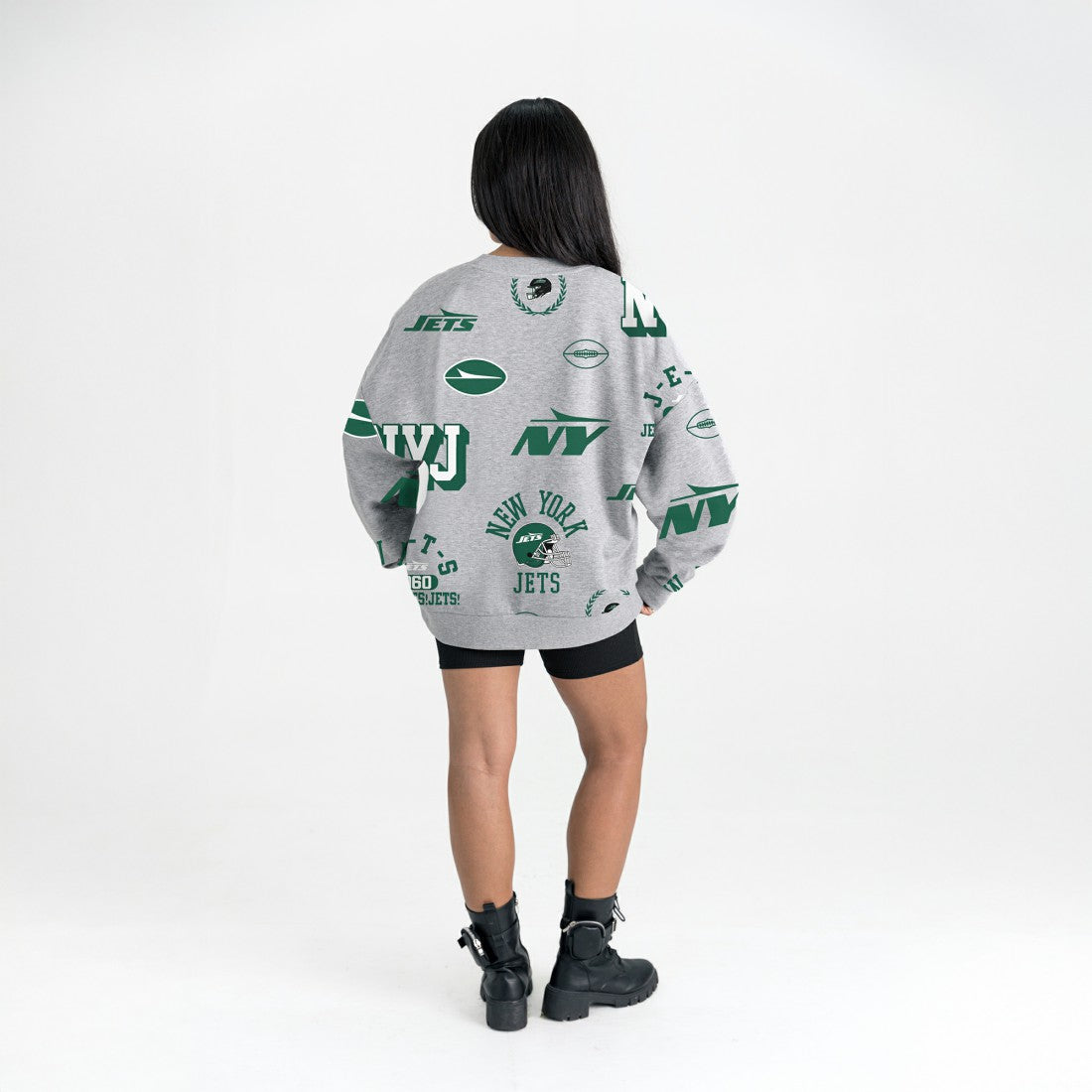 New York Jets Gameday Couture Women's Always On Repeat Fleece Sweatshirt Heather Gray | NFL