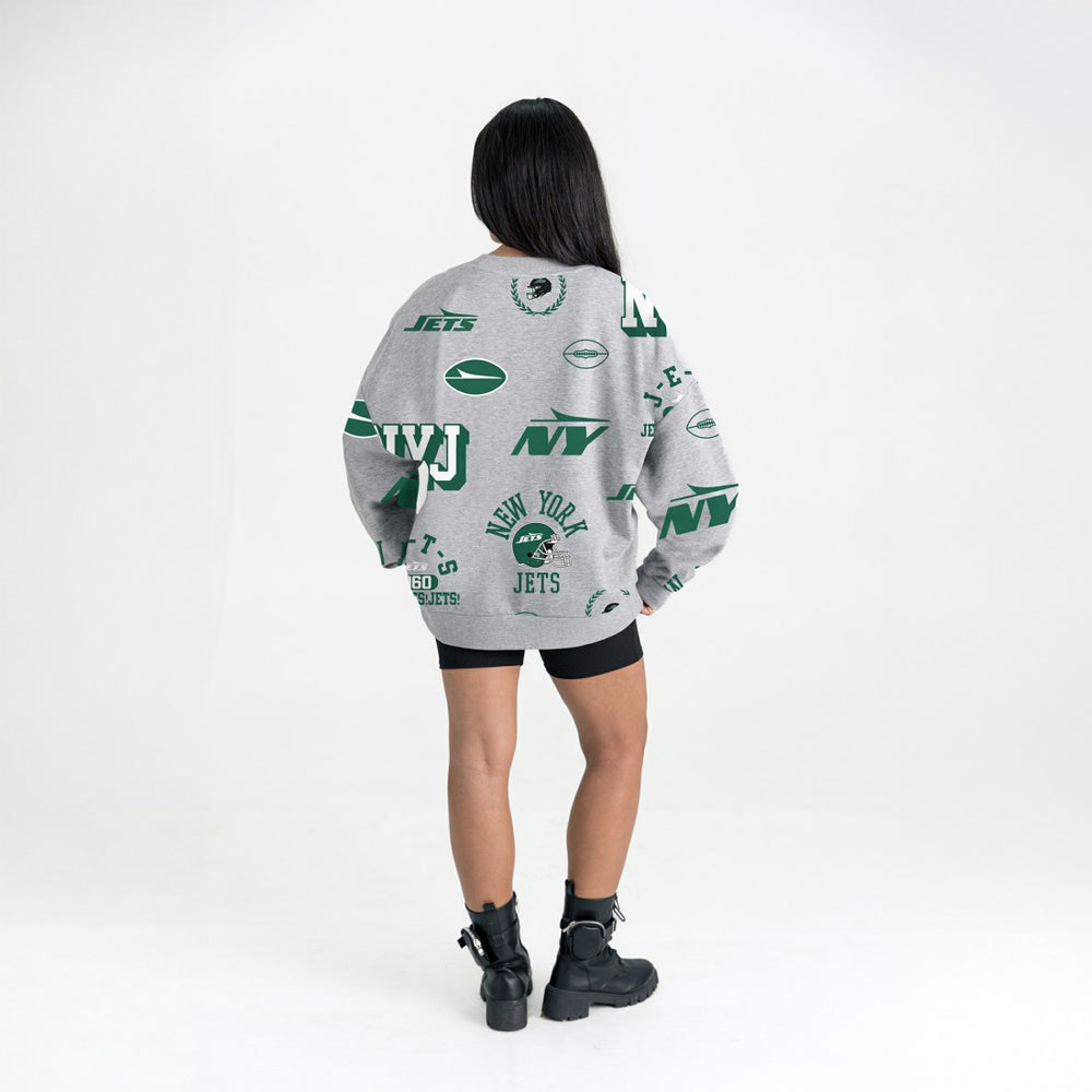 New York Jets Gameday Couture Women's Always On Repeat Fleece Sweatshirt Heather Gray | NFL