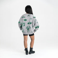 New York Jets Gameday Couture Women's Always On Repeat Fleece Sweatshirt Heather Gray | NFL