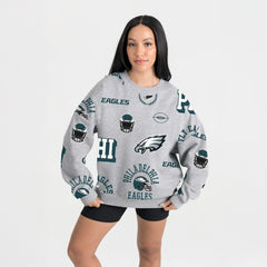 Philadelphia Eagles Gameday Couture Women's Always On Repeat Fleece Sweatshirt Heather Gray | NFL
