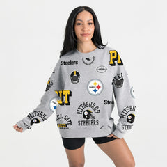 Pittsburgh Steelers Gameday Couture Women's Always On Repeat Fleece Sweatshirt Heather Gray | NFL