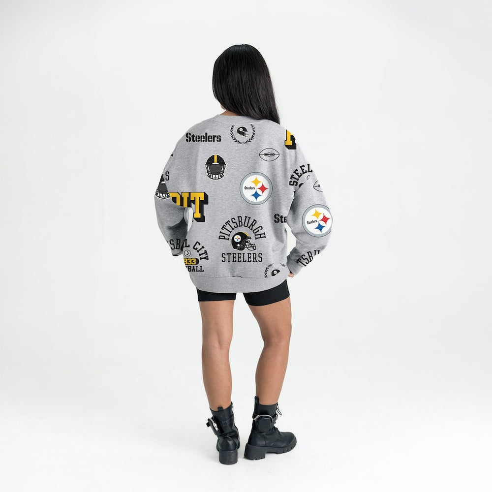 Pittsburgh Steelers Gameday Couture Women's Always On Repeat Fleece Sweatshirt Heather Gray | NFL