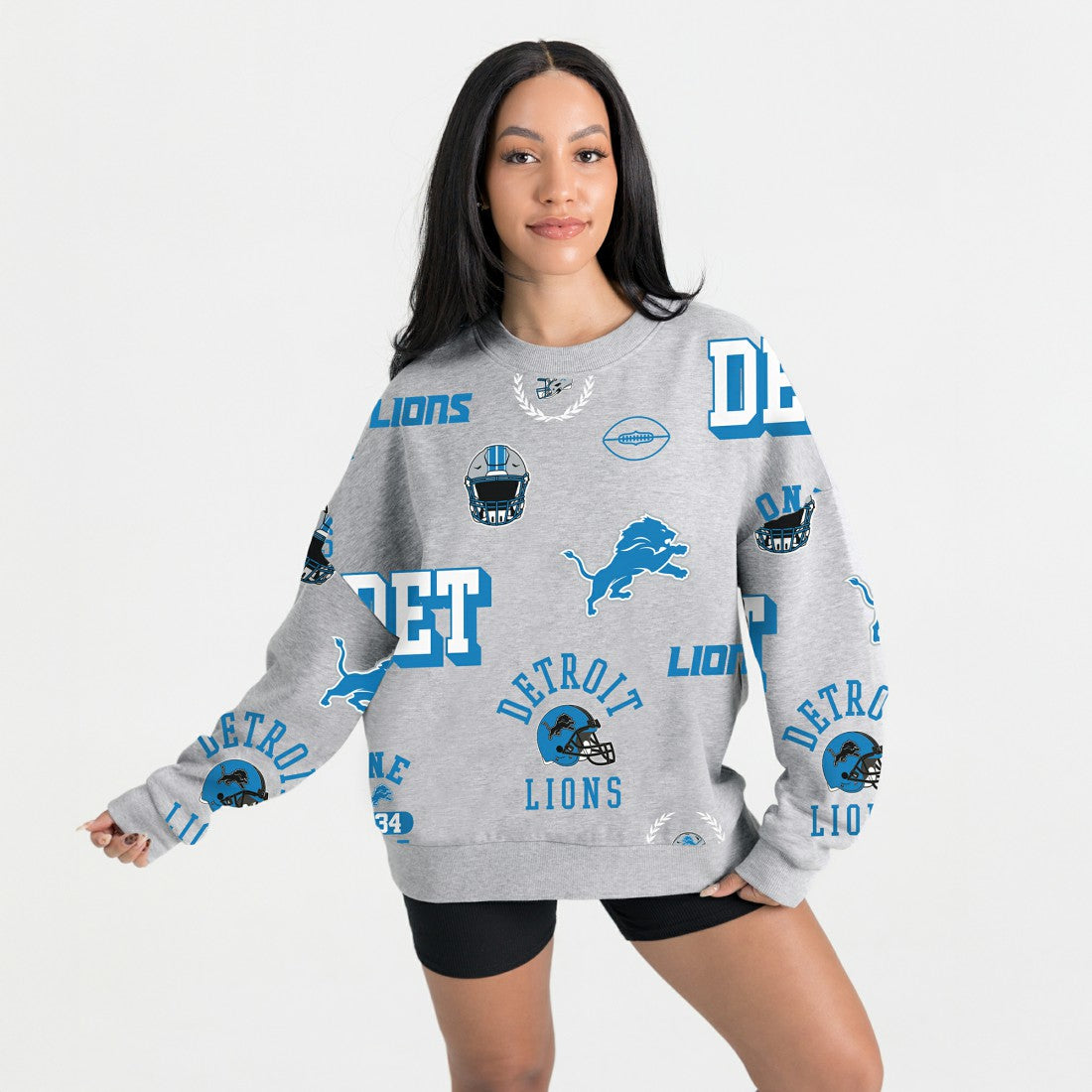 Detroit Lions Gameday Couture Women's Always On Repeat Fleece Sweatshirt Heather Gray | NFL