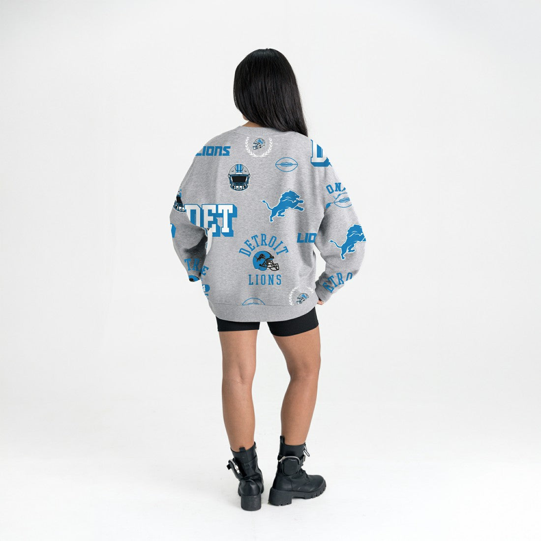 Detroit Lions Gameday Couture Women's Always On Repeat Fleece Sweatshirt Heather Gray | NFL