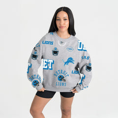 Detroit Lions Gameday Couture Women's Always On Repeat Fleece Sweatshirt Heather Gray | NFL